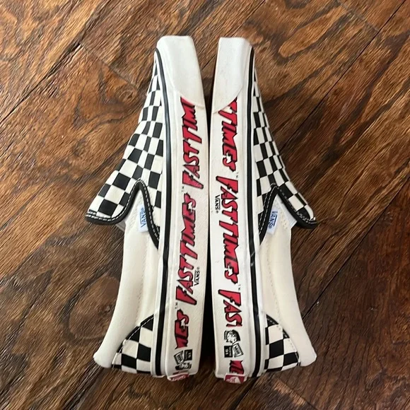 VANS Fast Times black and white checkered slip on - Picture 3 of 6